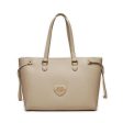 Shopping Bag LOVE MOSCHINO linea Sweet Heart stampa Saffiano Avorio Sale