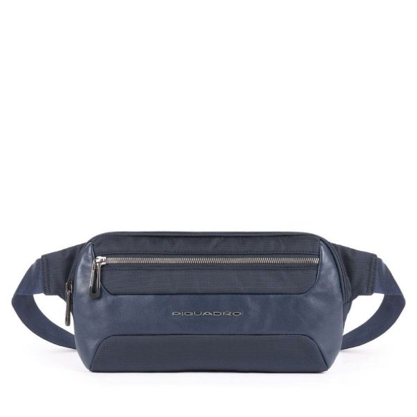 Marsupio PIQUADRO in Tessuto e Pelle Blu Linea Macbeth - CA5310S115 Discount