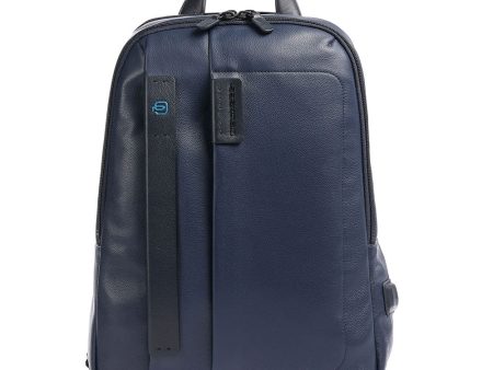 Zaino Uomo Porta PC 14  PIQUADRO in Pelle Blu Linea Pulse - CA3869P15 For Discount