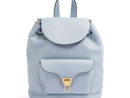 Zaino Piccolo COCCINELLE in Pelle Linea Beat Soft colore Mist Blue Online Hot Sale