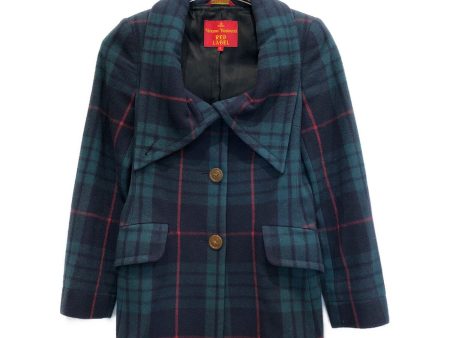 [Pre-owned] Vivienne Westwood RED LABEL Checked wool coat   witch coat   big collar 357-01-67011 on Sale