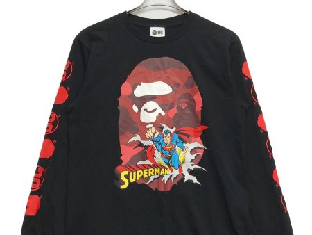 [Pre-owned] A BATHING APE SUPERMAN LONG SLEEVE TEE Long Sleeve Cut and Sewn Long T 001lth231902x Discount