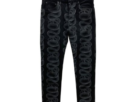 [Pre-owned] Hysteric Glamour SNAKE LOOP pattern skinny denim pants 01222AP03 Online now